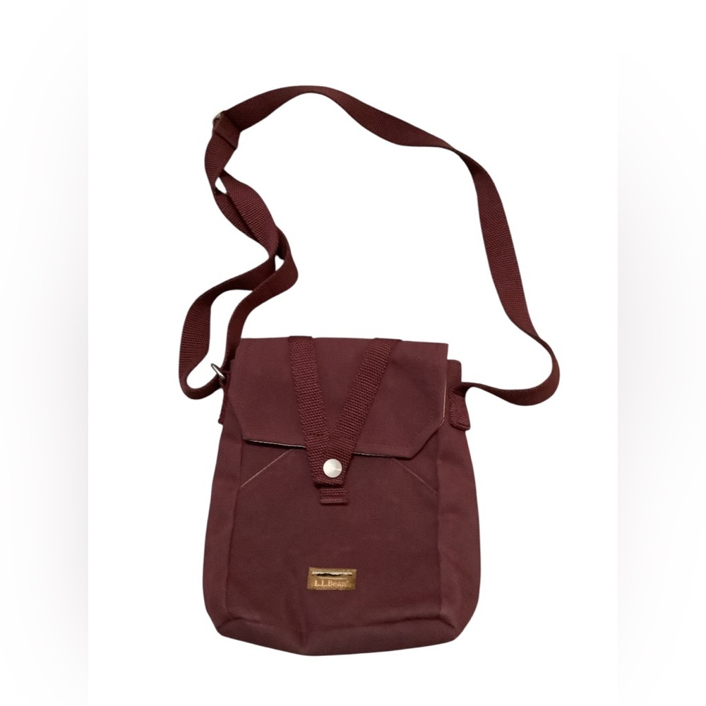 L.L. Bean Maroon Crossbody Canvas Shoulder Bag